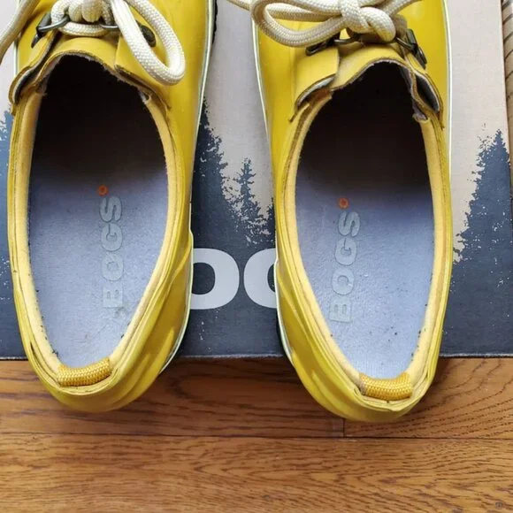 BOGS URBAN FARMER WATERPROOF RAIN SLIP ON SHOE BOOT YELLOW Sz 7 38 - Picture 10 of 12